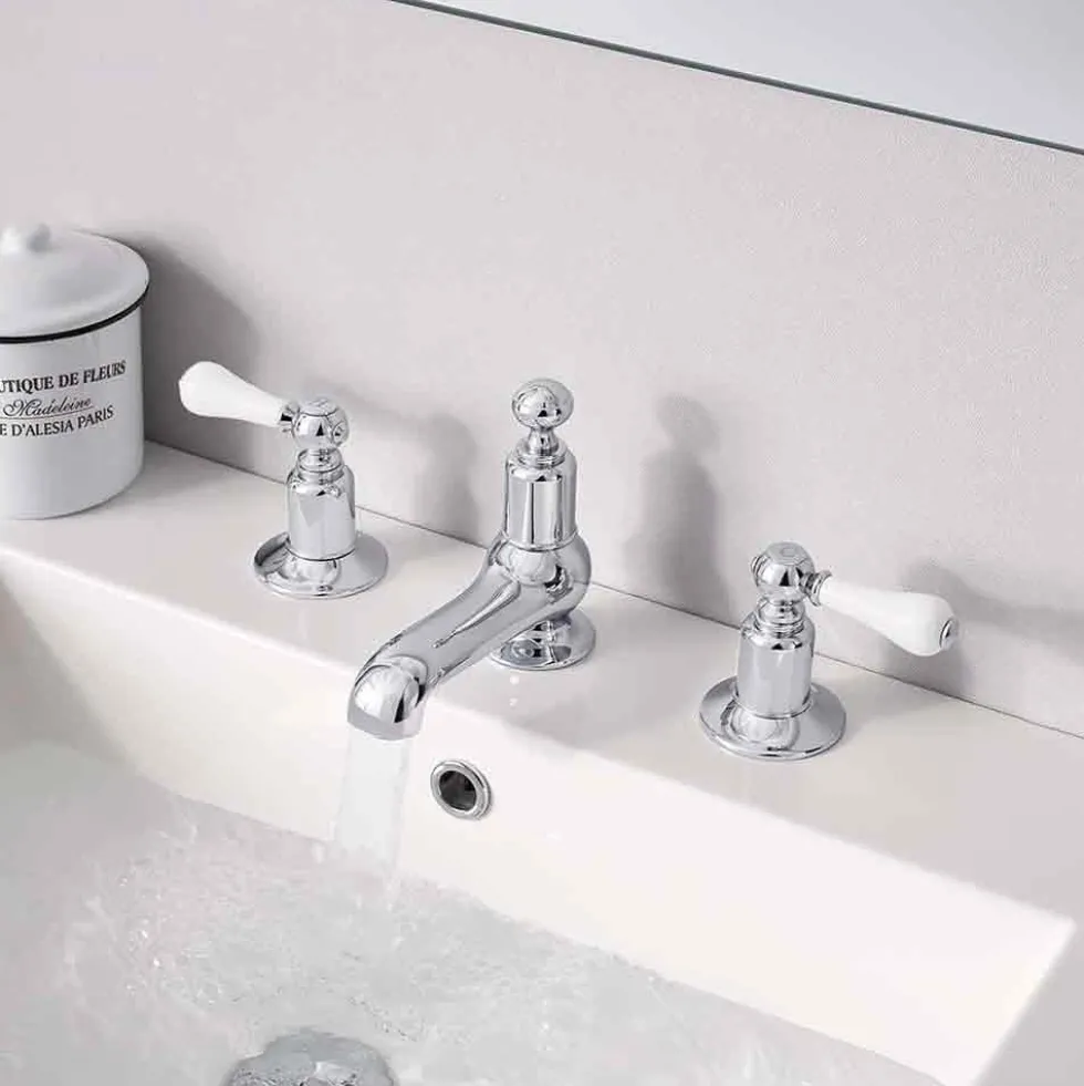 Crosswater Belgravia Lever 3 Hole Basin Mixer with Pop-Up Waste