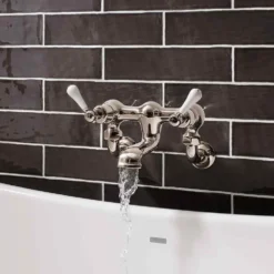 Crosswater Belgravia Lever Wall Mounted Bath Filler with Exposed Valves