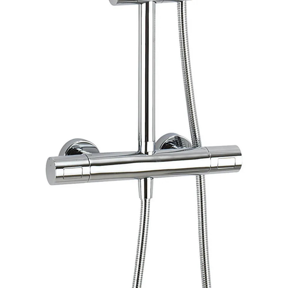 Crosswater Central Thermostatic Exposed Shower Kit With Height Adjustable Rigid Riser - Polished Chrome