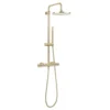 Crosswater Central Thermostatic Exposed Shower Kit With Height Adjustable Rigid Riser - Brushed Brass