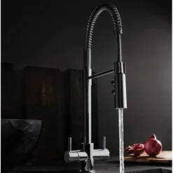Crosswater Cucina Cook Dual Control Mono Kitchen Mixer with Flexi Spray - Chrome