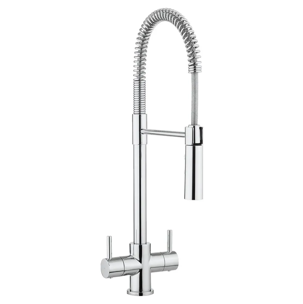 Crosswater Cucina Cook Dual Control Mono Kitchen Mixer with Flexi Spray - Chrome