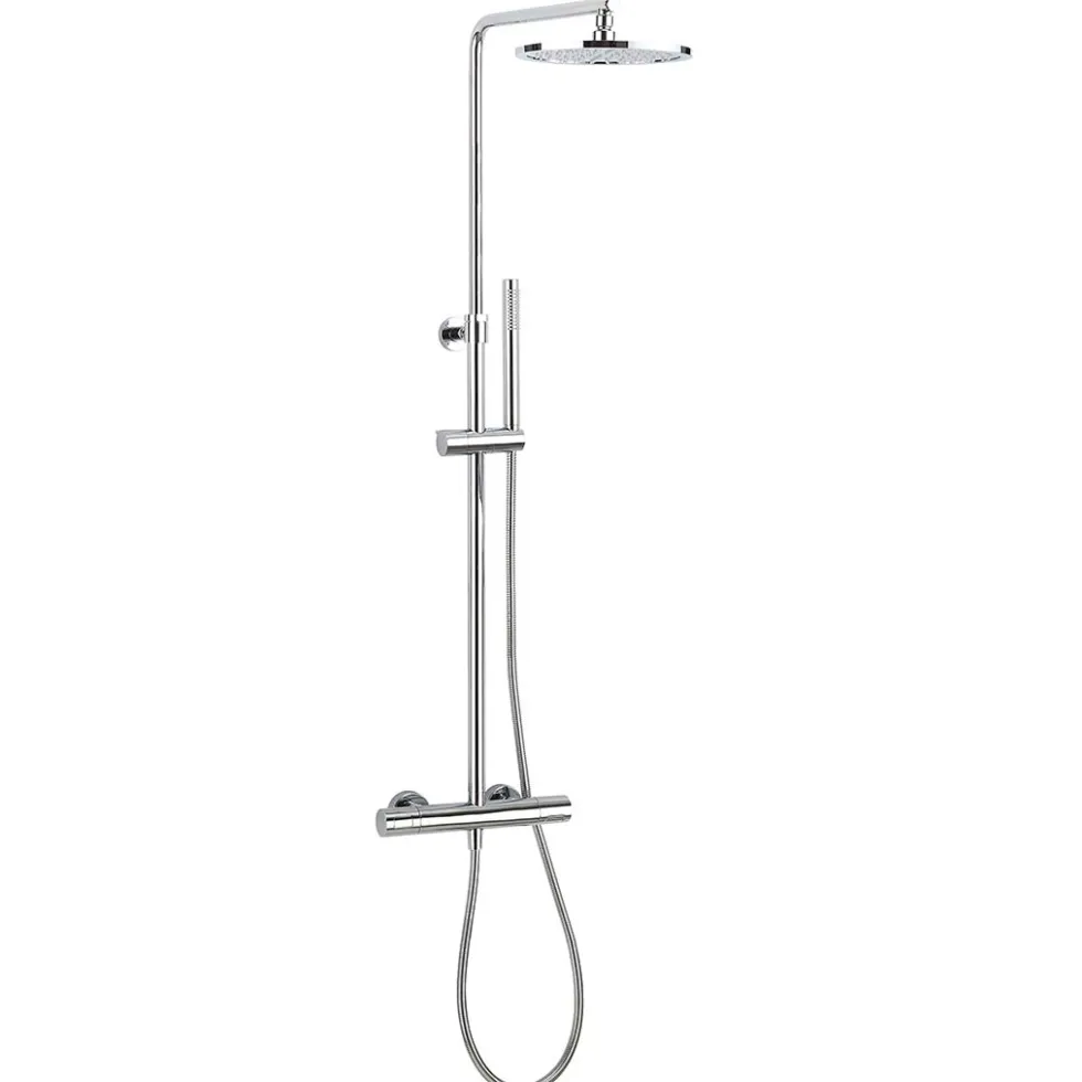 Crosswater Curve Exposed Thermostatic Shower Valve with Rigid Riser & Handset Kit