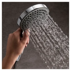 Crosswater Ethos Push Button Slide Rail Kit with Easy Clean Hose & 3 Mode Shower Handset