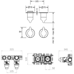 Crosswater Foile Module 3 Outlet Shower Valve