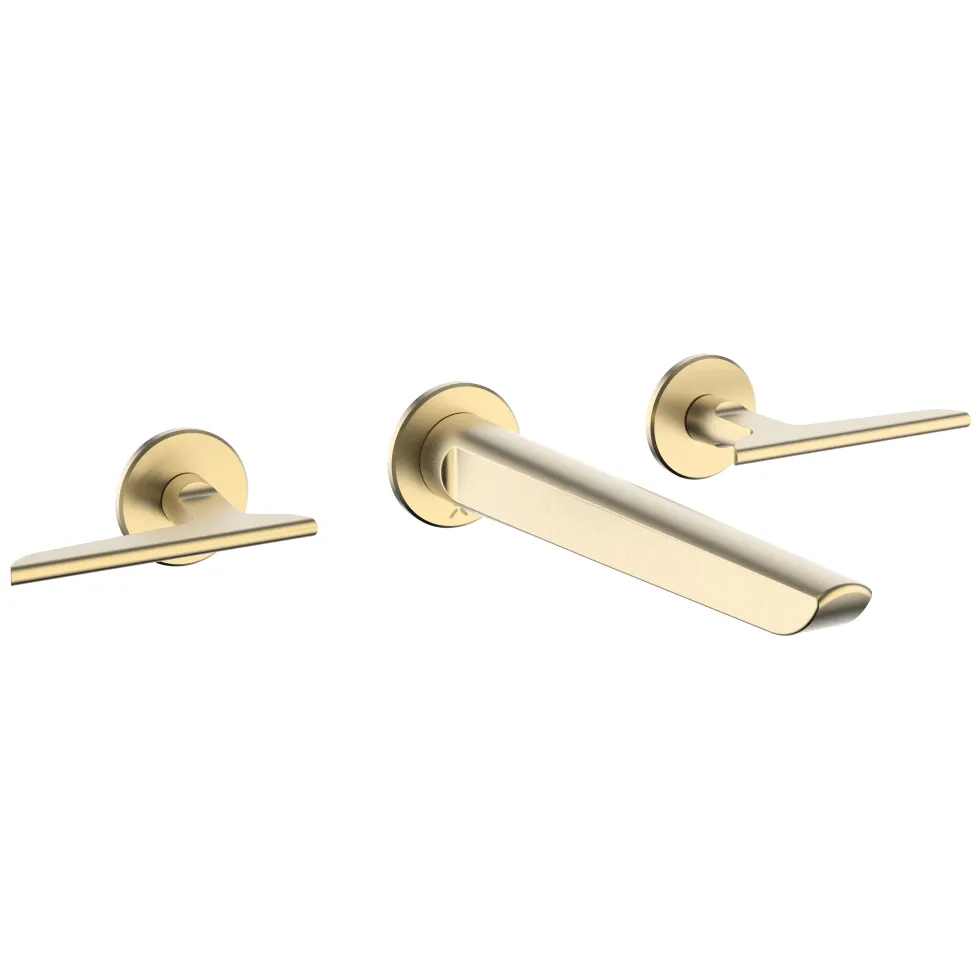 Crosswater Foile Wall Mounted 3 Hole Basin Mixer Tap