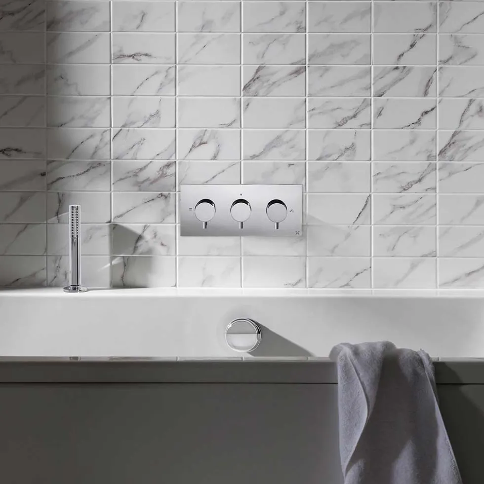 Crosswater Follow Me Shower Handset & Hose with Estucheon & Waste Drain