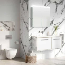 Crosswater Image Illuminated Mirror Cabinet with Shaver Socket & Colour Change LED's - 500, 700 & 900mm