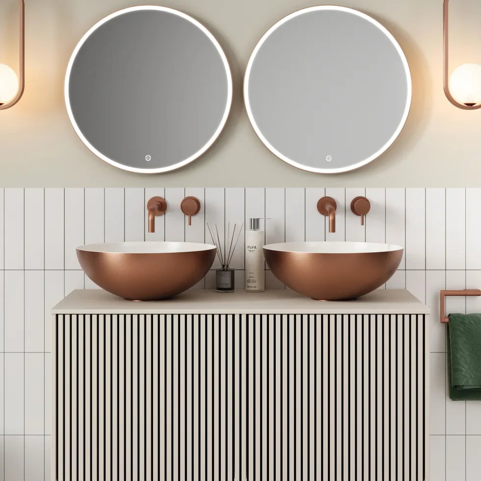 Crosswater Infinity Round Framed Illuminated Mirror with Colour Change LED - 500mm, 600mm & 700mm