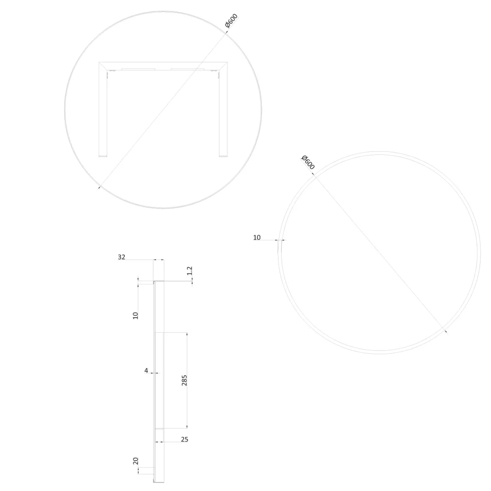 Crosswater Infinity Round Framed Mirror with Demister Pad - 500mm, 600mm & 700mm