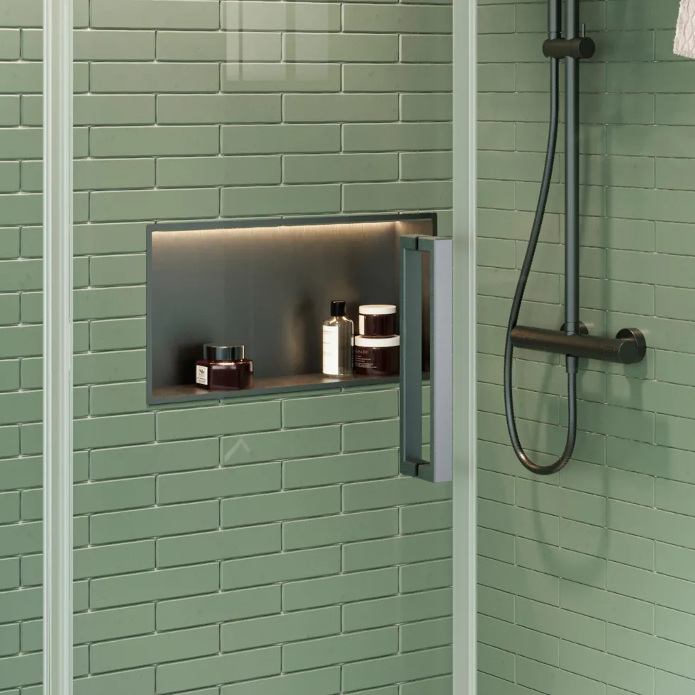 Crosswater Inset LED Illuminated Shower Niche - 610 x 305mm