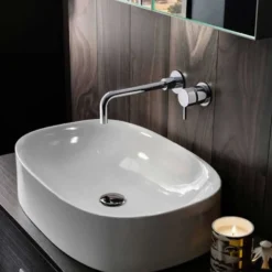 Crosswater Kai Lever 2 Hole Wall Mounted Basin Mixer Set