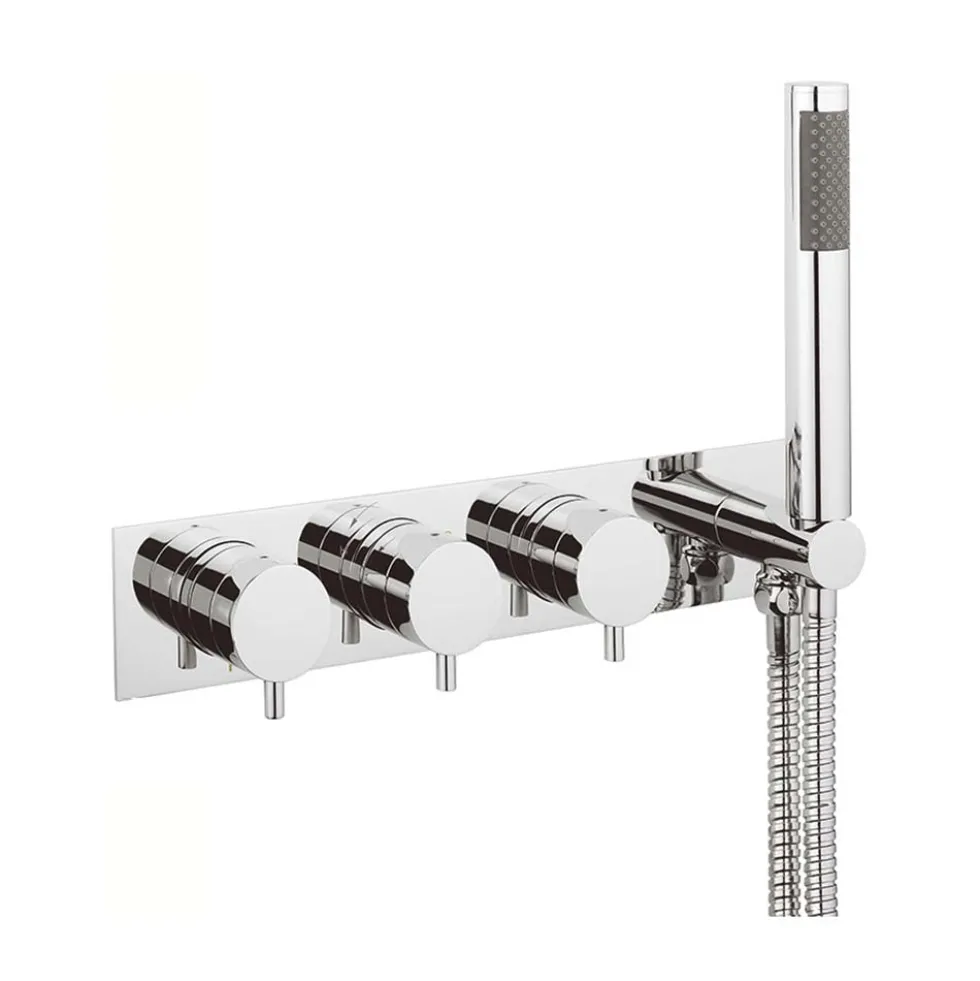 Crosswater Kai Lever 3 Outlet Concealed Thermostatic Shower Valve with Handset Kit
