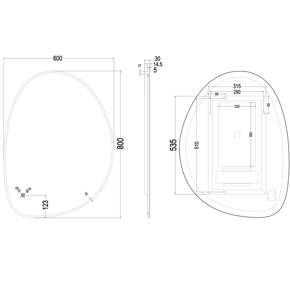 Crosswater Mada LED Illuminated Mirror with Demister Pad