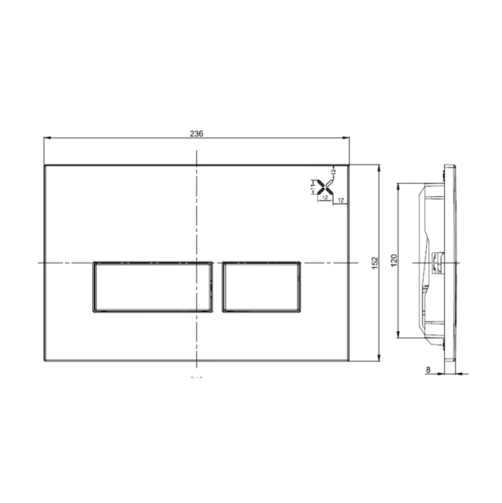 Crosswater MPRO Dual Flush Plate