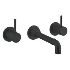Crosswater MPRO Industrial 3 Hole Wall Mounted Basin Mixer Tap - Carbon Black