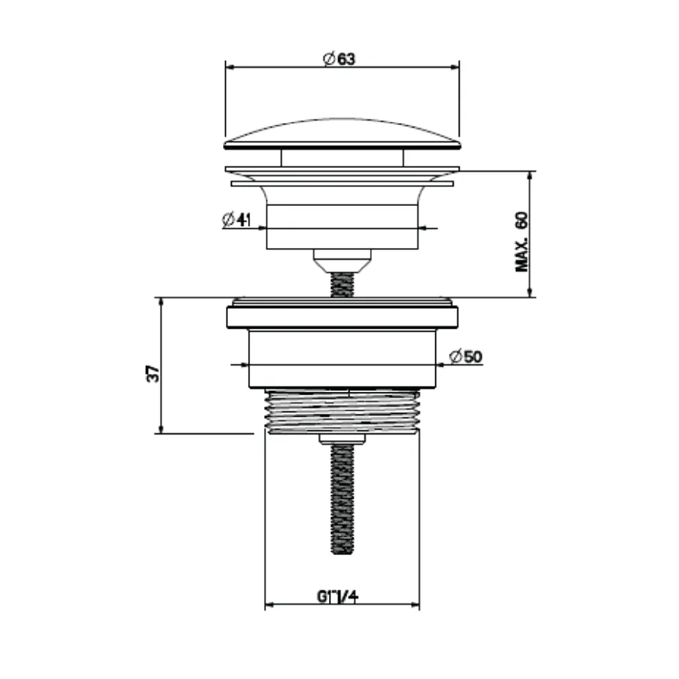 Crosswater MPRO Industrial Universal Basin Click Clack Waste