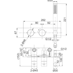 Crosswater MPRO 2 Outlet Concealed Thermostatic Bath Shower Valve