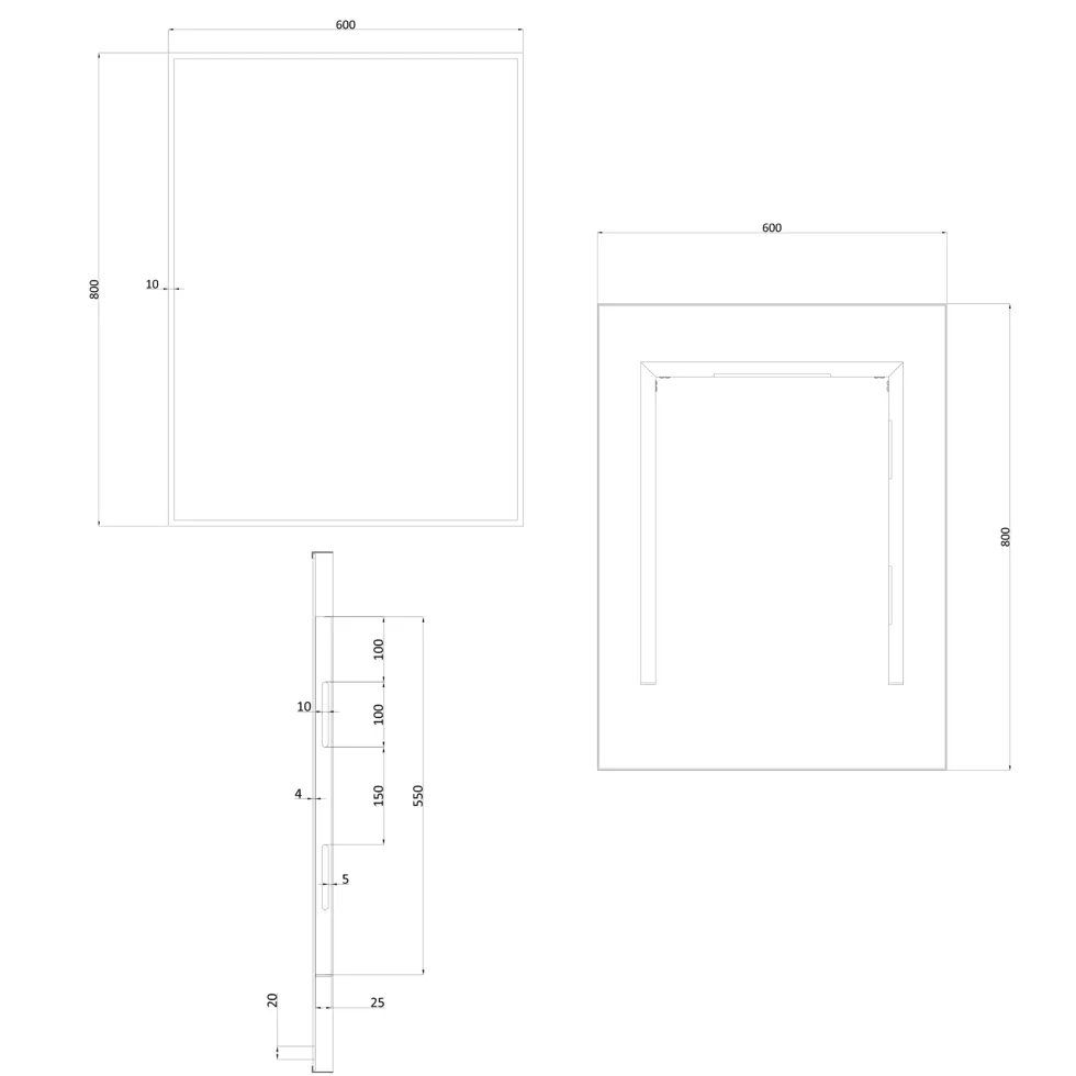 Crosswater MPRO Rectangular Framed Mirror with Demister Pad