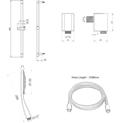 Crosswater MPRO Sliding Rail Shower Kit with Multi-Function Shower Handset