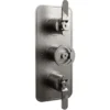 Crosswater Union 3 Outlet 3 Handle Concealed Thermostatic Shower Valve with Wheel & Levers - Brushed Black Chrome