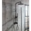 Crosswater Union WRAS Approved Multifunction Thermostatic Shower Kit with Valve, Rigid Riser & Shower Handset - Matt Black