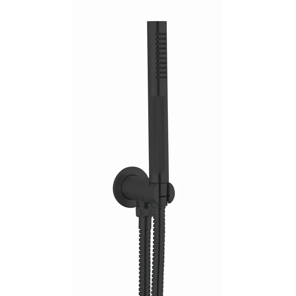 Crosswater Union WRAS Approved Shower Handset with Wall Outlet and Hose - Matt Black