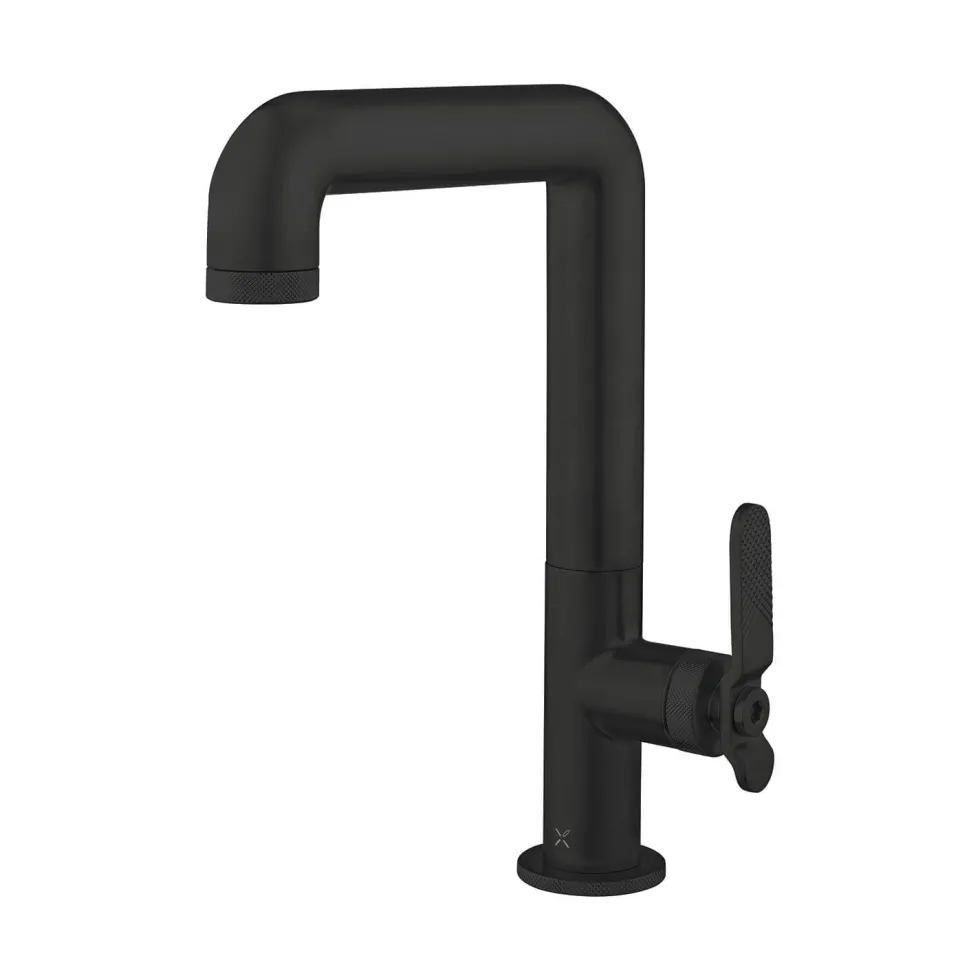 Crosswater Union WRAS Approved Tall Basin Mixer Tap - Matt Black