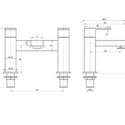Crosswater Verge Deck Mounted Bath Filler