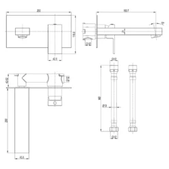 Crosswater Verge 2 Hole Wall Mounted Basin Mixer Tap