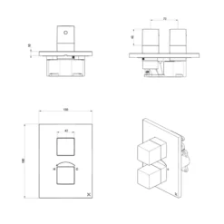 Crosswater Verge Thermostatic 2 Outlet Shower Valve - Crossbox Technology