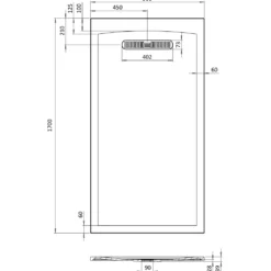 Crosswater Vito 25mm Dolomite Stone Resin Rectangular Shower Tray with Linear Waste Position