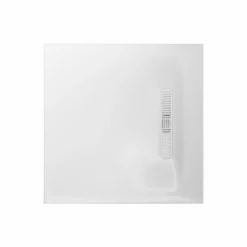 Crosswater Vito 25mm Dolomite Stone Resin Square Shower Tray with Linear Waste Cover