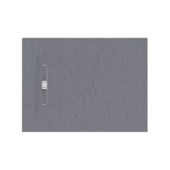 Crosswater Vito 25mm Dolomite Stone Resin Textured Rectangular Shower Tray with Linear Waste Cover