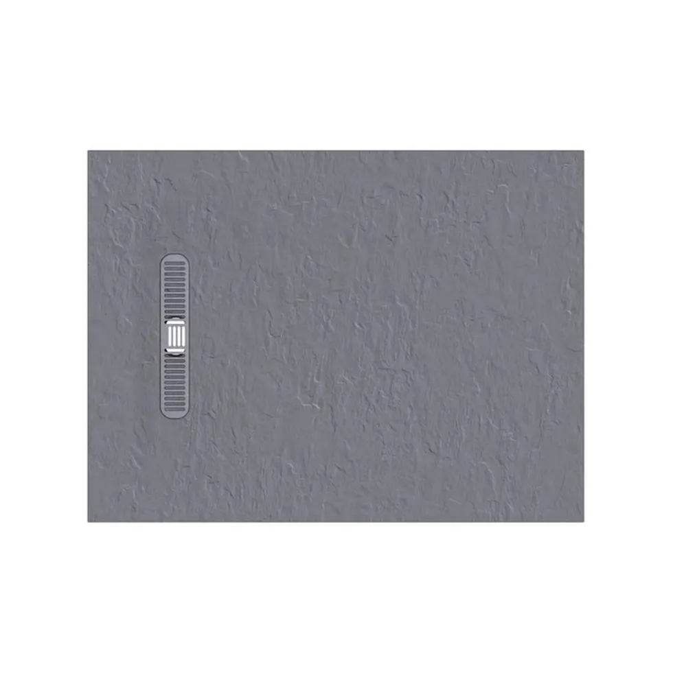 Crosswater Vito 25mm Dolomite Stone Resin Textured Rectangular Shower Tray with Linear Waste Cover