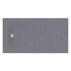 Crosswater Vito 25mm Dolomite Stone Resin Textured Rectangular Shower Tray with Linear Waste Cover