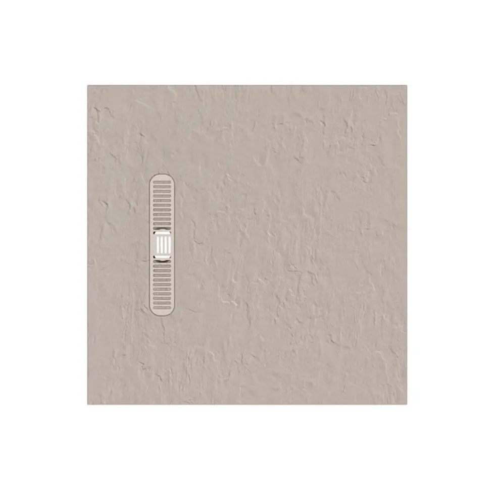 Crosswater Vito 25mm Dolomite Stone Resin Textured Square 900 x 900mm Shower Tray with Linear Waste Cover