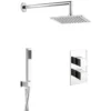 Crosswater Water Square 2 Outlet 2 Handle Shower Bundle - Chrome