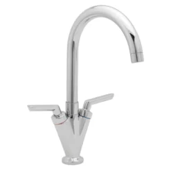 Deva Lever Twin Lever Monobloc Sink Mixer with Swivel Spout