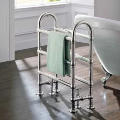 DQ Heating Hilborough Luxury Traditional Heated Towel Rail Radiator - Chrome - 1040 X 837mm