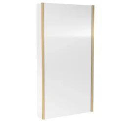 Drench Brushed Brass L-Shaped Fixed Bath Screen - 1435 x 800mm
