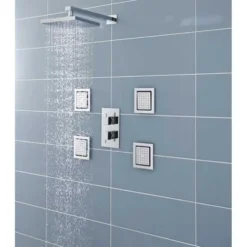 Drench Chrome Square Fixed ABS Shower Head - 200 x 200mm