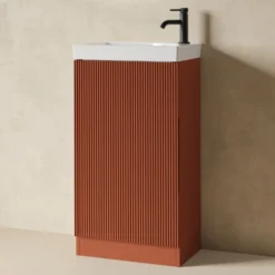 Drench Groove 460mm Fluted Floorstanding Cloakroom Vanity Unit & Basin