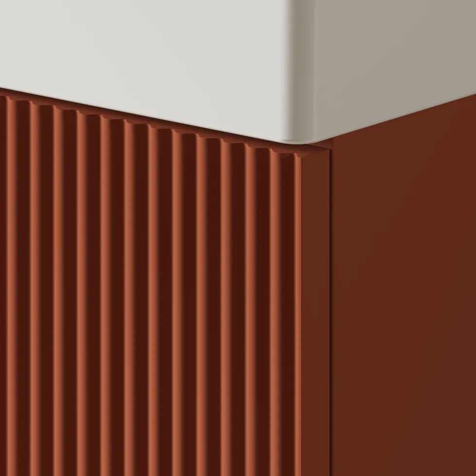 Drench Groove 460mm Fluted Floorstanding Cloakroom Vanity Unit & Basin