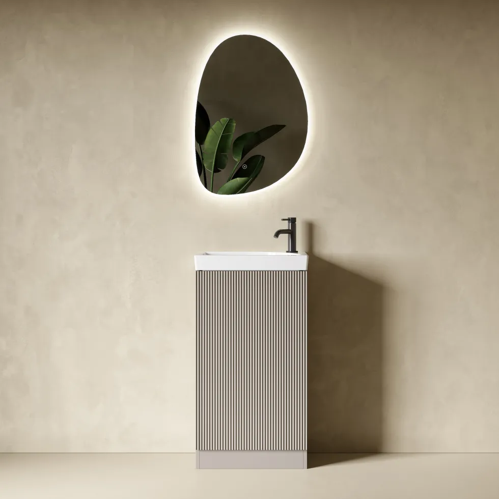 Drench Groove 460mm Fluted Floorstanding Cloakroom Vanity Unit & Basin