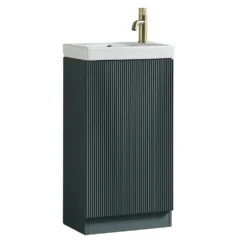 Drench Groove 460mm Fluted Floorstanding Cloakroom Vanity Unit & Basin