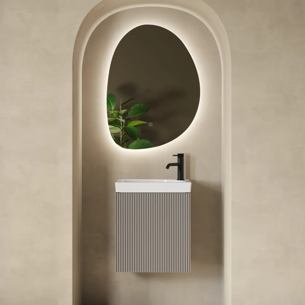 Drench Groove 460mm Fluted Wall Hung Cloakroom Vanity Unit & Basin
