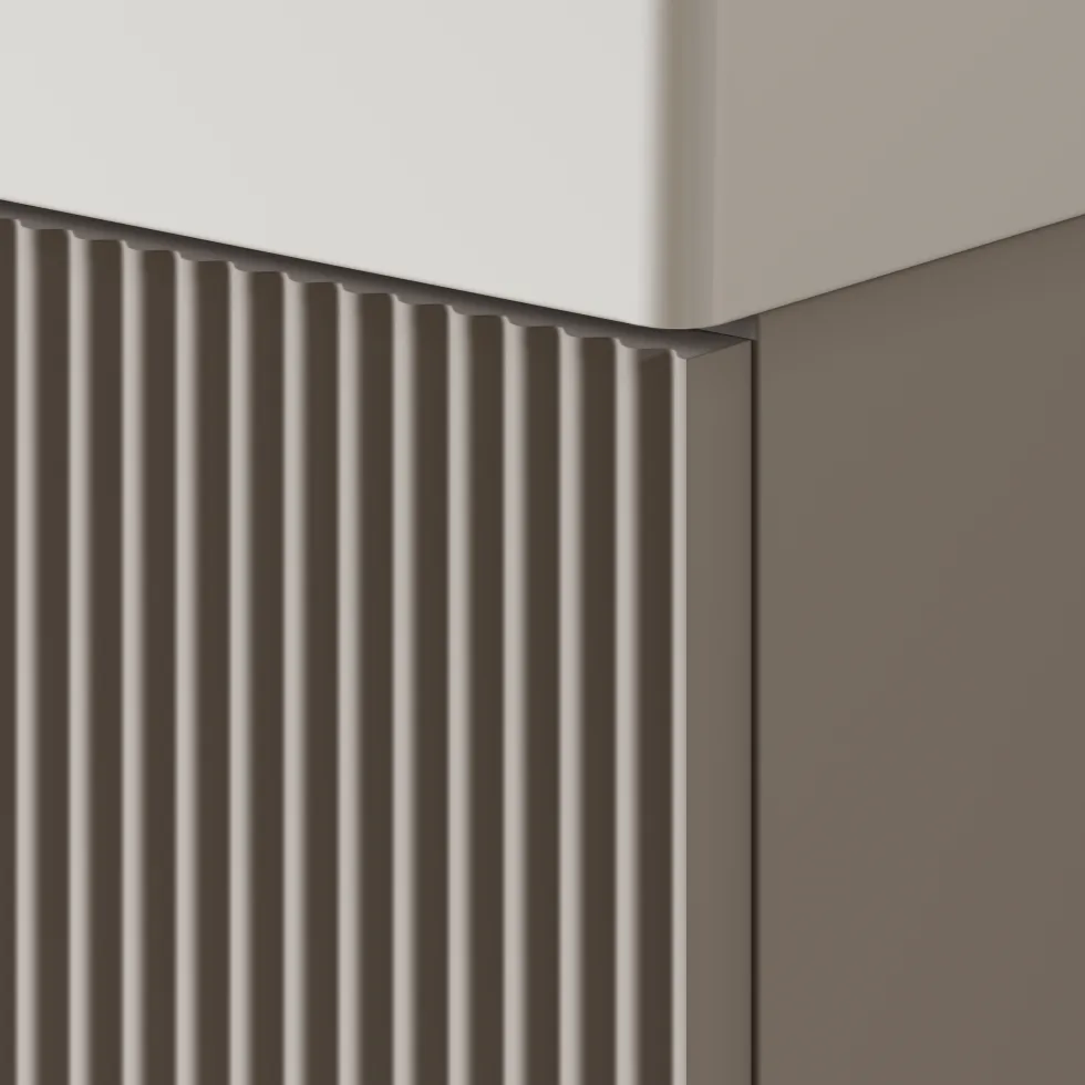 Drench Groove 460mm Fluted Wall Hung Cloakroom Vanity Unit & Basin