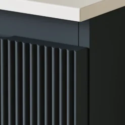 Drench Groove 1000mm Fluted Wall Hung Vanity Unit with Open Shelves & Sintered Stone Countertop