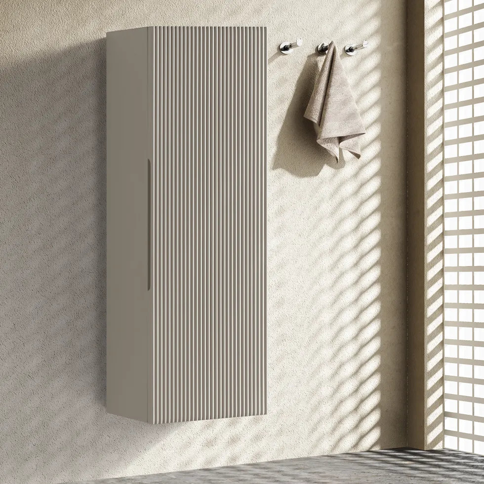 Drench Groove 900mm Fluted Wall Mounted Tall Cabinet